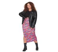 TRENDYOL Tubo Midi Bodycone para Mujer, Falda de Punto de Talla Grande, Multicolor, XL