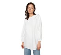 Trendyol Túnica Tapapard Cuello Bebe Blanco Camisa, 36 para Mujer