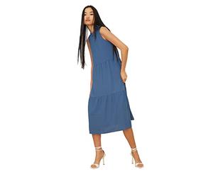 Trendyol Vestido Amplio de Corte, Azul, 44 para Mujer