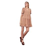 Trendyol Vestido Amplio de Corte, marrón grisáceo, 42 para Mujer
