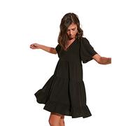 Trendyol Vestido Amplio de Corte, Negro, 42 para Mujer