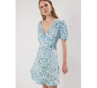 Trendyol Vestido azul claro / amarillo / esmeralda / blanco 42 azul claro / amarillo / esmeralda / blanco
