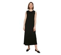 Trendyol Vestido básico para Mujer de Punto Largo en una línea de Corte Regular, Negro, L