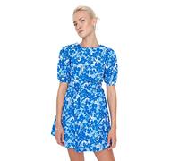 Trendyol Vestido Corto de Tejido Regular Acampanado para Mujer, Azul, 38