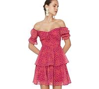 Trendyol Vestido Corto de Tejido Relajado para Mujer, Muy Colorido, 38