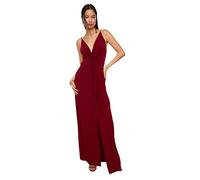 Trendyol Vestido de Noche de Punto Regular de Sirena para Mujer, Granate, 38