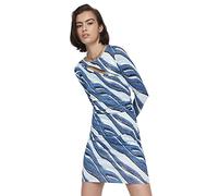 Trendyol Vestido de Punto Ajustado con Cuello Redondo para Mujer, Azul, L