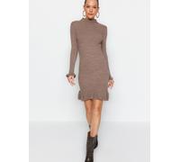 Trendyol Vestido de punto marrón moteado S marrón moteado