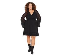 Trendyol Vestido de Talla Negro-Patinador, 5XL Grande para Mujer