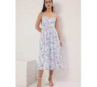 Trendyol Vestido de verano ecru / azul claro 34 ecru / azul claro
