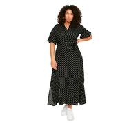 Trendyol Vestido Largo básico de Talla Grande para Mujer, Negro, 72/Grande