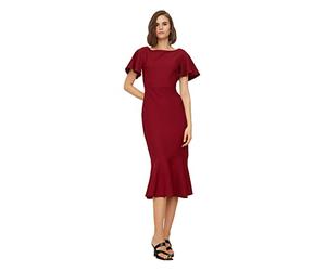 Trendyol Vestido Midi para Mujer, Talla 38, Color Burdeos