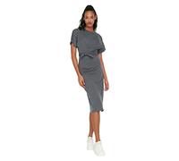 Trendyol Vestido Regular Midi Acampanado, Antracita, M para Mujer