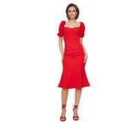 Trendyol Vestido Tejido Ajustado básico Midi para Mujer, Rosso, 62