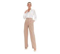 Trendyol Vizon Wide Leg Pants, Calzoncillos De Las Mujeres, Mink, 36