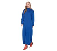 Trendyol Woman Basic Midi Jile High Neck Knit Dress, Vestido Mujer, Blue, S