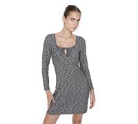 Trendyol Woman Fitted Bodycon Square Collar Woven Dress Vestido, Gris, XL para Mujer
