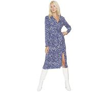 Trendyol Woman Midi Asymmetric Lapel Collar Woven Dress Vestido, Blue, 38 para Mujer