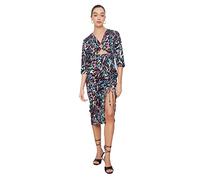 Trendyol Woman Midi Bodycon V-Neck Woven Dress Vestido, Black, 34 para Mujer