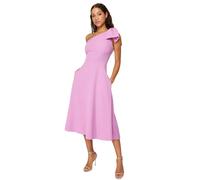 Trendyol Woman Midi Skater Fitted Weaving Dress Vestido, Rosa, 34 para Mujer