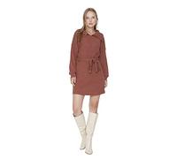 Trendyol Woman Mini A-Line Crew Neck Knit Dress, Vestido Mujer, Brick, M
