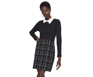 Trendyol Woman Mini A-Line Lapel Collar Woven Dress Vestidos, Black, 40 De Las Mujeres