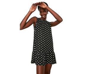 Trendyol Woman Mini Ruffle hem Relaxed fit Knit Dress, Mujer Mini Ruffle Dobladillo Vestido de Punto de Ajuste Relajado,