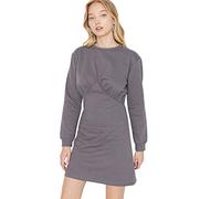 Trendyol Woman Mini Standard Crew Neck Knit Dress Vestido, Gray, S para Mujer