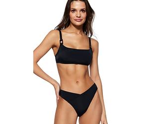 Trendyol Women Bralette Knit Bikini Top, baño Mujer, Black,