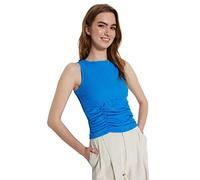 Trendyol Women Fitted Basic Crew Neck Knit Blouse Camisa, Blue, XS para Mujer