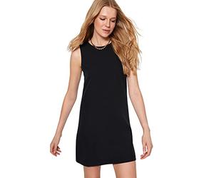 Trendyol Women Mini Shift Regular Fit Woven Dress, Mujer Mini Shift Regular Fit Vestido Tejido Mujer, Black,