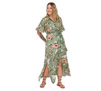 Trendyol Women Plus Size Maxi Basic Slim fit Woven Plus Size Dress, Mujer Tallas Grandes Maxi Basic Slim fit Tejido Tallas Grandes Vestido Mujer, Very Colorful,