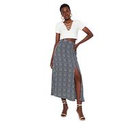 Trendyol Women Wrapover Regular fit Woven Skirt Falda, Negro, 38 Mujer, Negro, 38