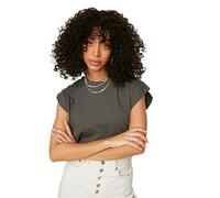 Trendyol Women's Anthracite - Camiseta básica de Punto sin Mangas, Talla L