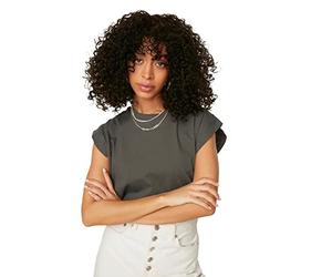 Trendyol Women's Anthracite - Camiseta básica de Punto sin Mangas, Talla L