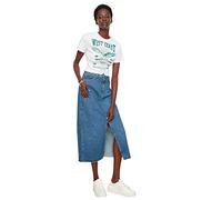 Trendyol Women's White Crop Knitted Blusa, S