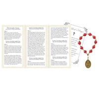 Trendzeen Coronilla de la novena de rendición - Coronilla de rosario de novena de rendición de cristal, folleto de novena de rendición triple, tarjeta de oración de nuestro padre, juego de novena de