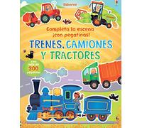 Trenes, Camiones Y Tractores. Completa La Escena ¡Con Pegatinas!
