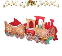 Trenes de regalos de Navidad, tren de regalo de Papá Noel, entrega alegría navideña, 15 pulgadas de alto x 39 pulgadas de largo, soporte de caja de regalo de tren de Navidad, tren expreso de cartón