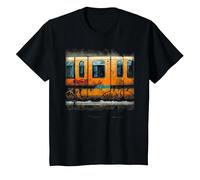 Trenes Graffiti Style Street Art Camiseta, Niños, Negro, 2 años