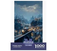 Treno Puzzles 1000 Piezas Juego De Reto Juguete Adultos Y Niños Montagne innevate Educativo Diversión Libre Regalo Decoración Hogar 38x26cm/1000pcs