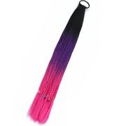 Trenza colorida Pelo sintético Cola de caballo Cuerda Lazo Color Cola Peluca Niños Estilo Accesorios para niños-Q37-C25-CHINA