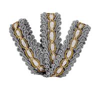 Trenza gris de FINGERINSPIRE 19mm X11.5m Cinta de poliéster Tejida con flecos para trajes Artesanía de bricolaje Coser joyas Hacer decoración del hogar