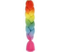 Trenza Jumbo Cabello trenzado sintético Ombre Extensión de cabello Jumbo para mujeres Trenzas DIY Cabello Rosa Púrpura Amarillo-E1-24inch-1 Unids/lote