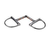 Trenza para caballos de acero inoxidable, peldaño para caballos de acero inoxidable, rodillo bucal con cobre, mordida de caballo de una sola pieza, dentición de anillo en D para entrenamiento de
