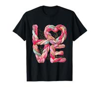 Trenzado Amor Corazón Letras Cinta Estilo Gráfi Camiseta