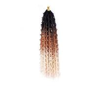 Trenzas De Caja De Mariposa De 24 Pulgadas Para Cabello De Ganchillo Pre-Loop Butterfly Locs Twist A Sintética para el uso diario (Black+Auburn+Bleach Blonde)