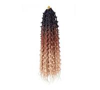 Trenzas De Caja De Mariposa De 24 Pulgadas Para Cabello De Ganchillo Pre-Loop Butterfly Locs Twist A Sintética para el uso diario (Black+Auburn+Dark Blonde)