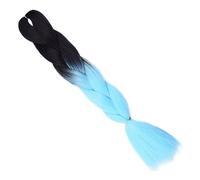 Trenzas de caja ombré de pelo sintético gigante de 24 pulgadas, largas, for mujer, estilo de fiesta, color azul, for alta temperatura(2 12)