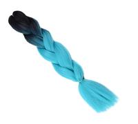 Trenzas de caja ombré de pelo sintético gigante de 24 pulgadas, largas, for mujer, estilo de fiesta, color azul, for alta temperatura(2 13)